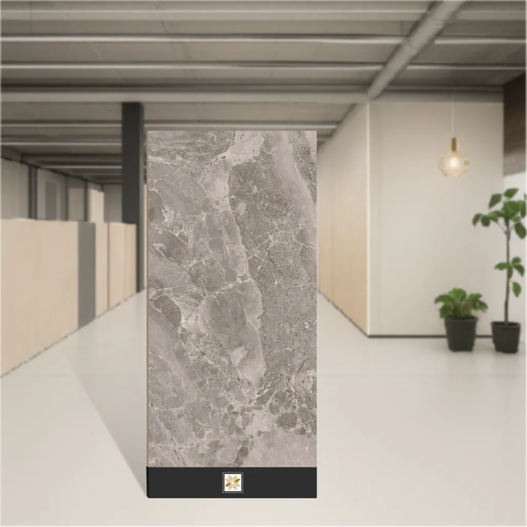 Vitrified Stonice Grey Carving Textures Matt Rectangular Tiles TL-7947 (4x2 feet | 9 mm)