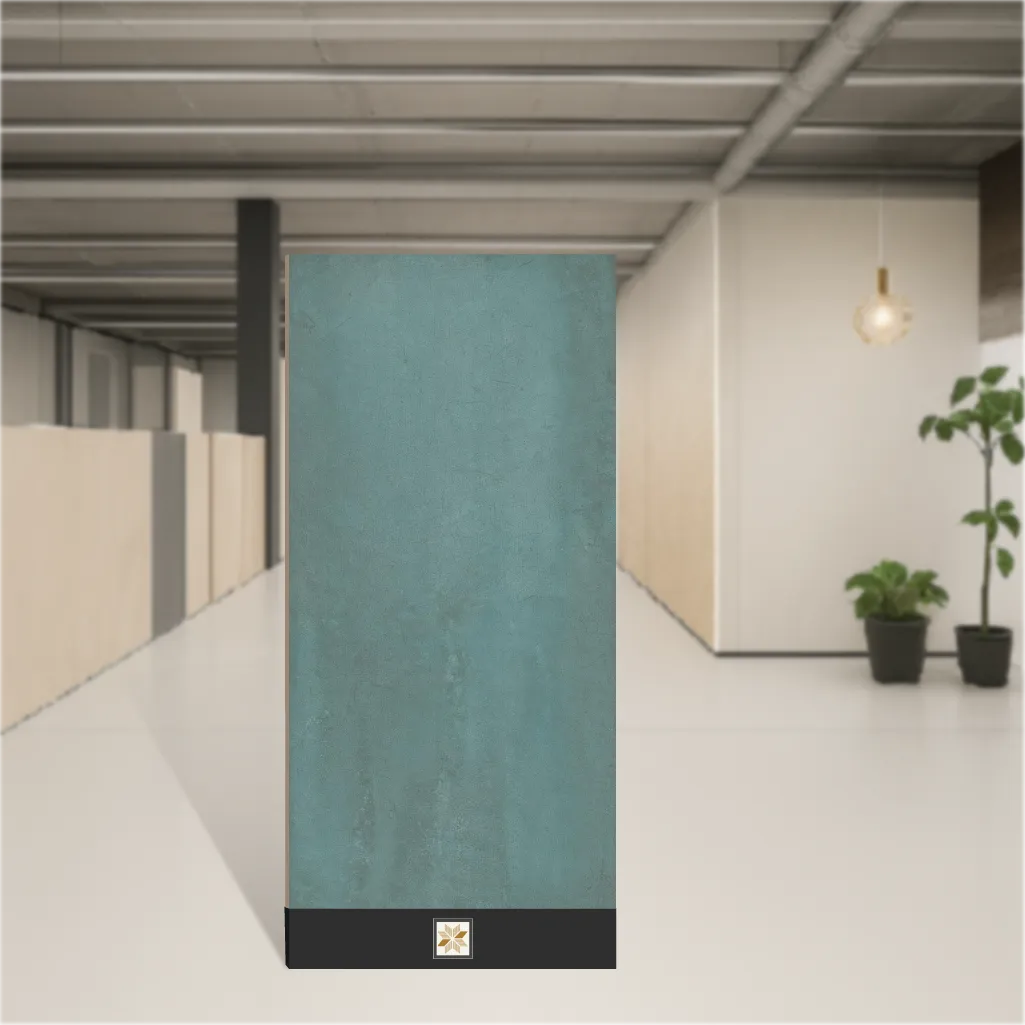 Foil Verdigris Aqua Cement Look Rectangular Tiles TL-7962 (4x2 feet | 9 mm)