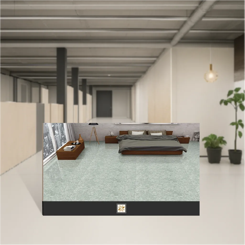 Vitrified Barbite Teal Marbles & Stones Hi-Glossy Rectangular Tiles TL-7994 (4x2 feet | 9 mm)