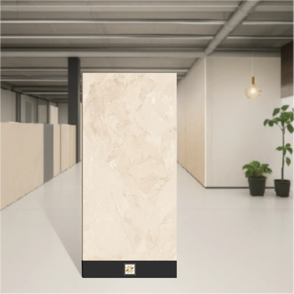 Vitrified Olmpiya Beige Marbles & Stones Matt Rectangular Tiles TL-801 (6x4 feet | 9 mm)