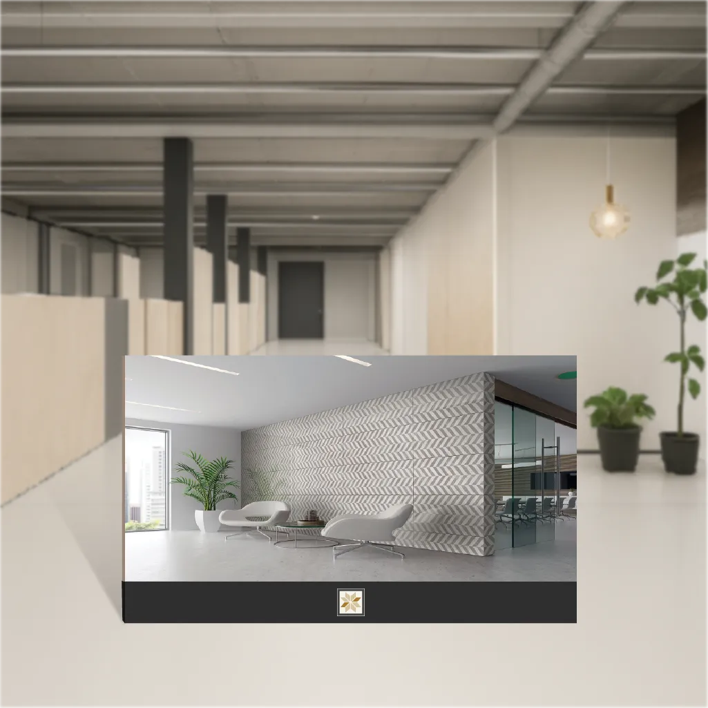 Vitrified Euri Grey Decore Geometric & Abstracts Hi-Glossy Rectangular Tiles TL-8027 (4x2 feet | 9 mm)