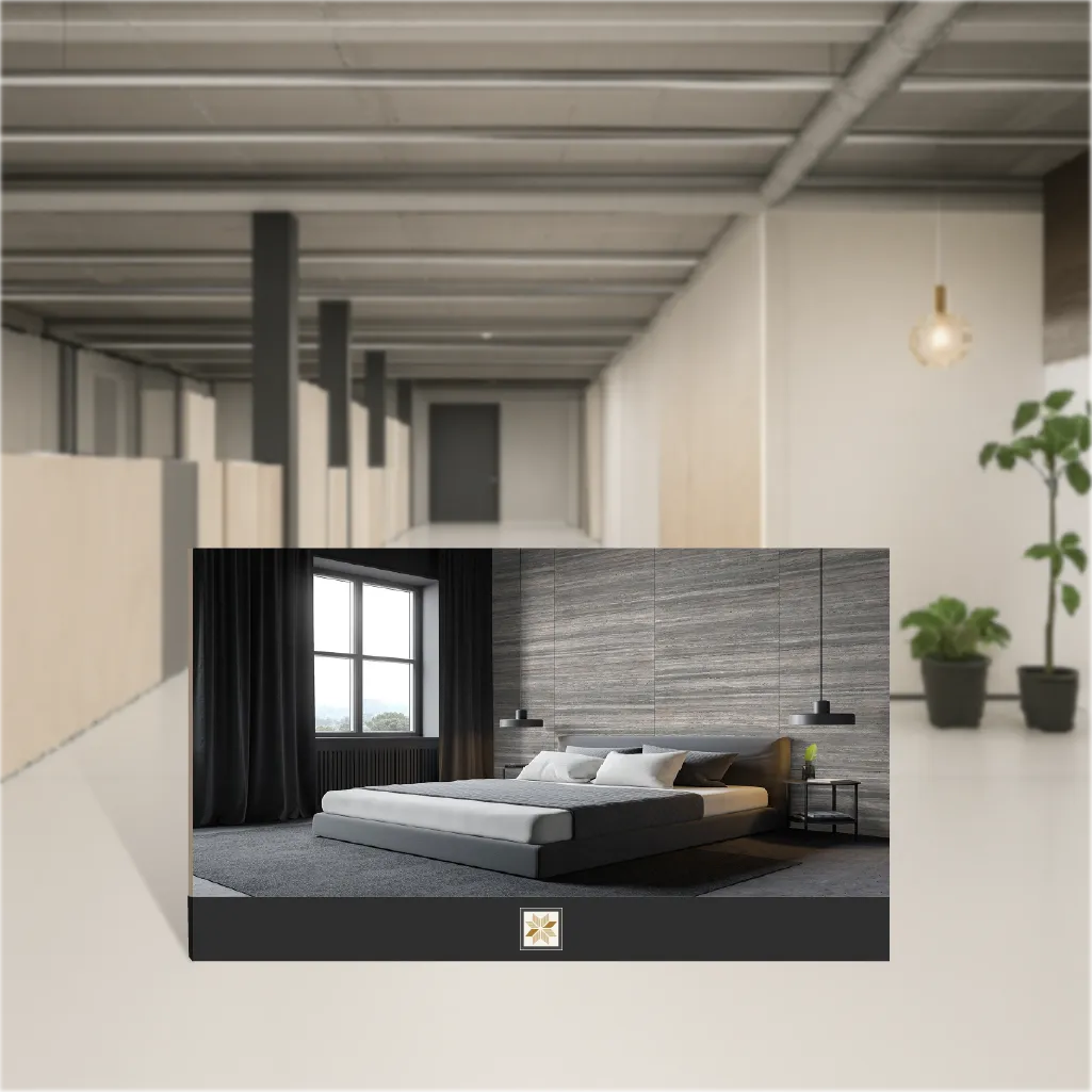 Vitrified Samui Grey Marbles & Stones Matt Rectangular Tiles TL-8042 (4x2 feet | 9 mm)