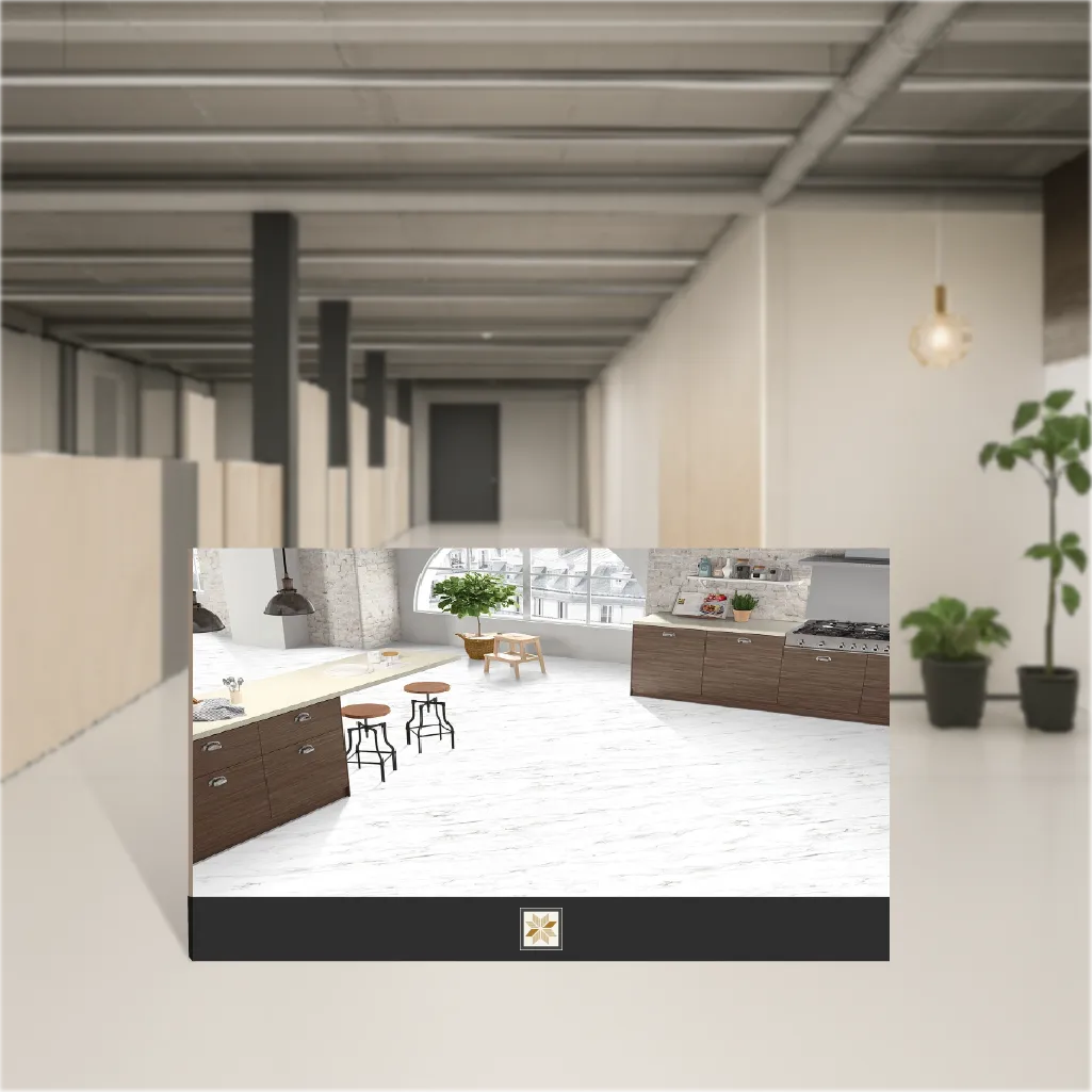 Vitrified Century White Glit Marbles & Stones Matt Rectangular Tiles TL-8063 (4x2 feet | 9 mm)