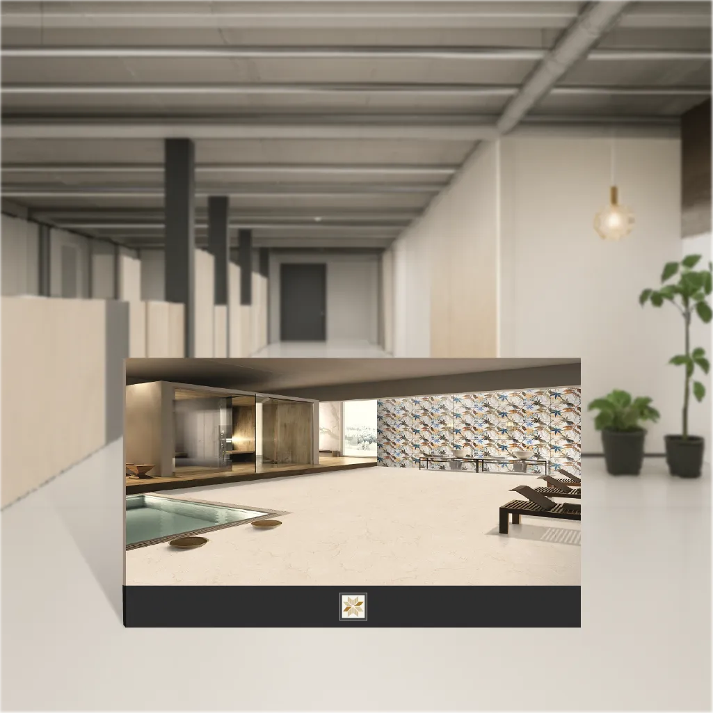 Vitrified Aria Beige Glit Marbles & Stones Matt Rectangular Tiles TL-8064 (4x2 feet | 9 mm)