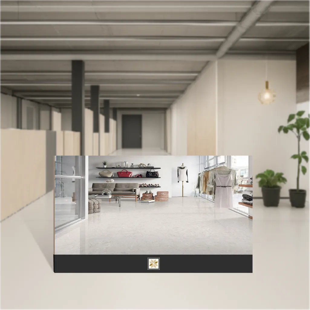 Vitrified Jeda Bianco Marbles & Stones Matt Rectangular Tiles TL-8065 (4x2 feet | 9 mm)