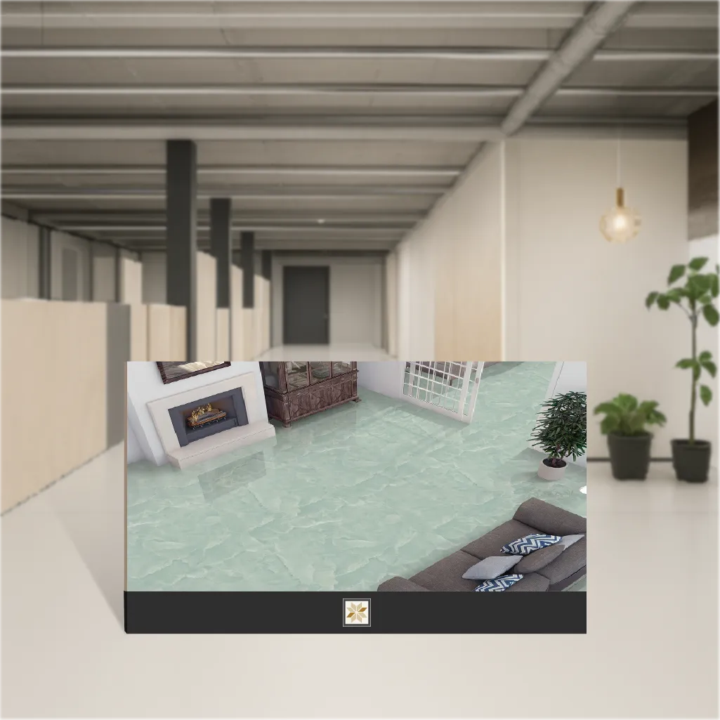 Vitrified Rose Onyx Green Marbles & Stones Matt Rectangular Tiles TL-8069 (4x2 feet | 9 mm)