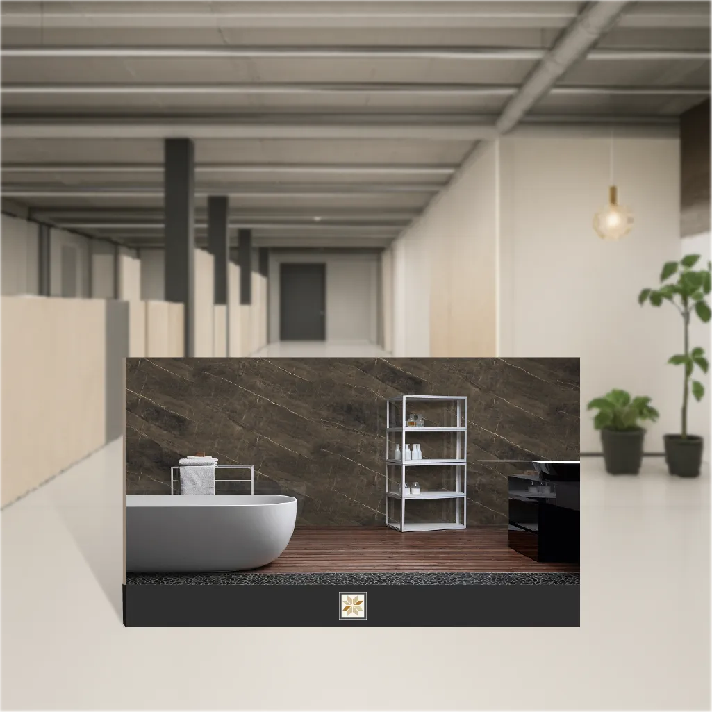 Vitrified Sclera Nero Marbles & Stones Matt Rectangular Tiles TL-8080 (4x2 feet | 9 mm)