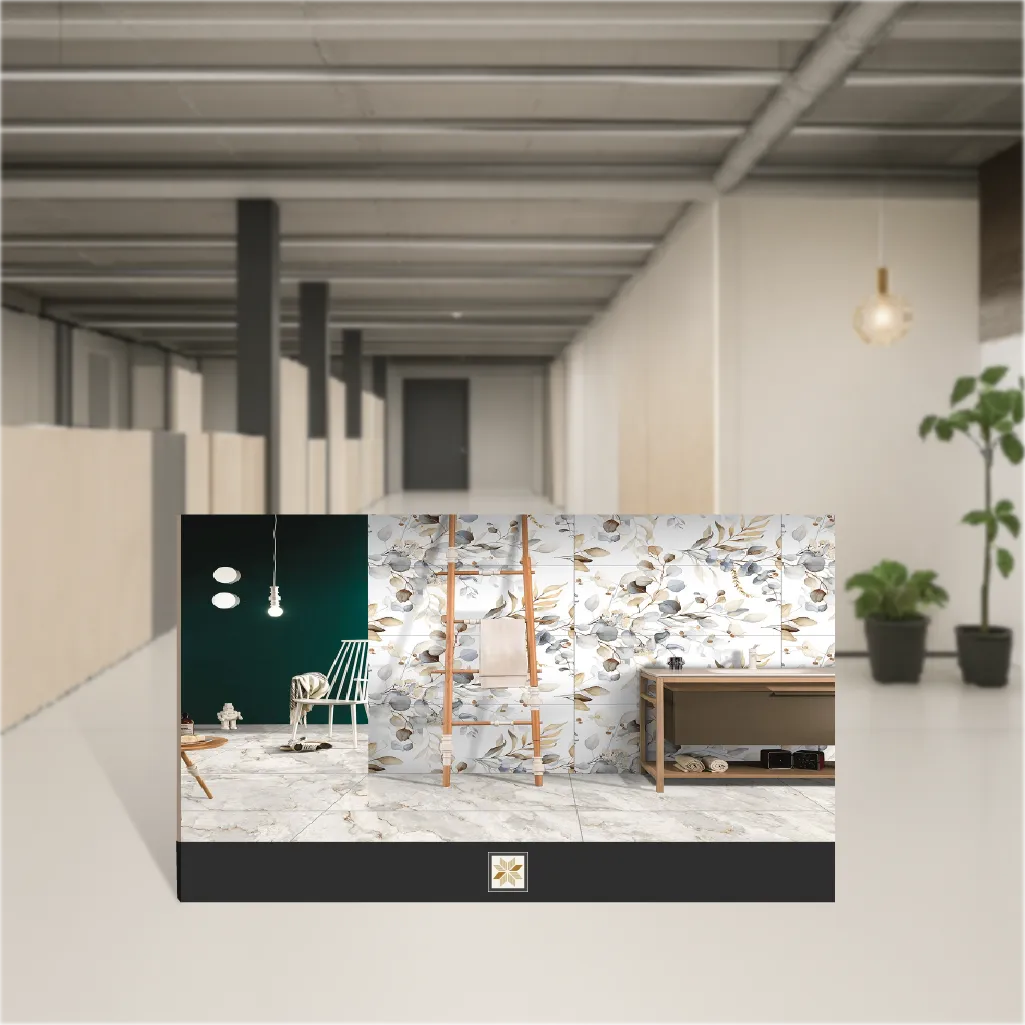 Vitrified Satuario Brasiliano Decore Tropical Florals Matt Rectangular Tiles TL-8094 (4x2 feet | 9 mm)