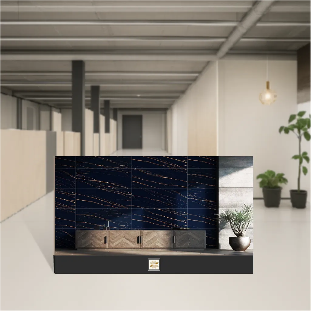 Vitrified Marquina Gold Marbles & Stones Matt Rectangular Tiles TL-8102 (4x2 feet | 9 mm)