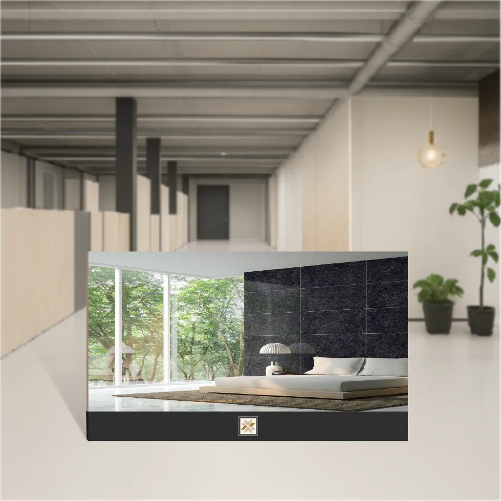 Vitrified Barbite Nero Marbles & Stones Matt Rectangular Tiles TL-8104 (4x2 feet | 9 mm)