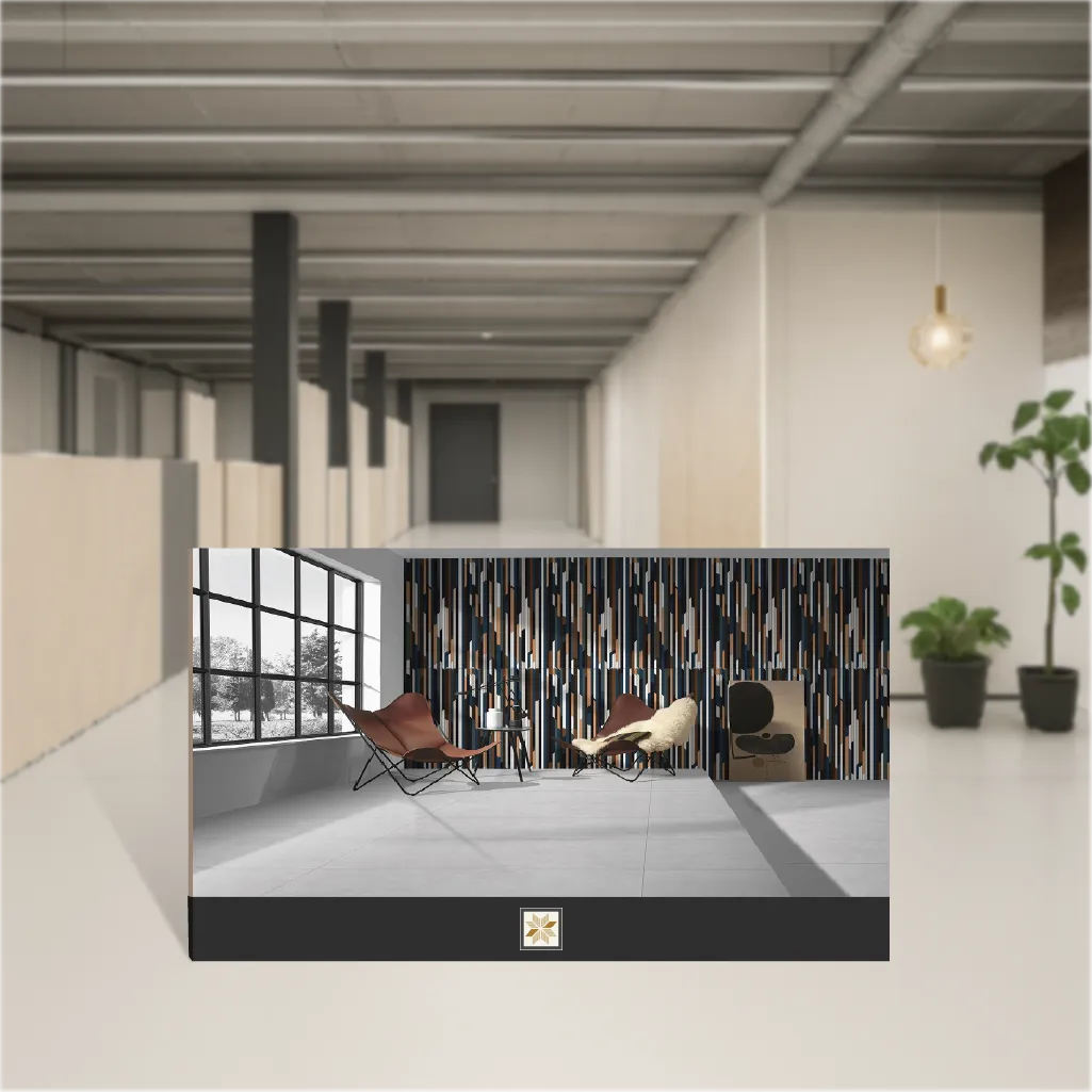 Vitrified Oregon Flint Geometric & Abstracts Matt Rectangular Tiles TL-8127 (4x2 feet | 9 mm)