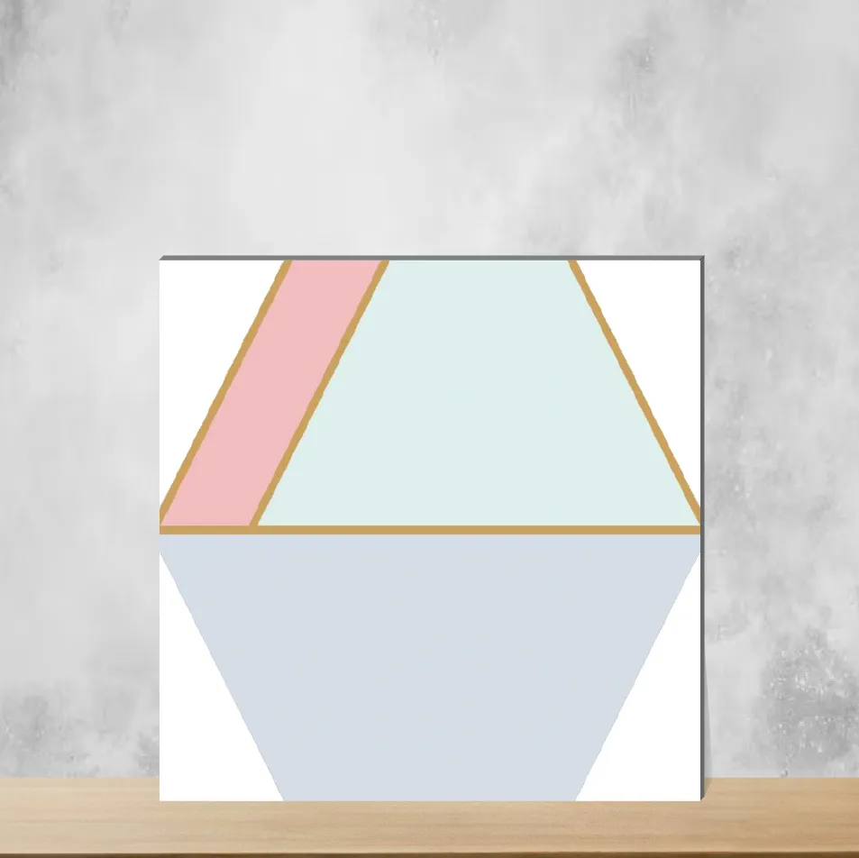 Ceramic Matrix Elegant Pastel Hexagonal Tiles Matt Square Tiles TL-82 (6x6 inch | 9 mm)