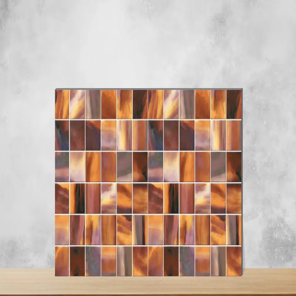 Ceramic Fenix Red Geometric & Abstracts Glossy Square Tiles TL-8234-A (12x12 inch | 9 mm)