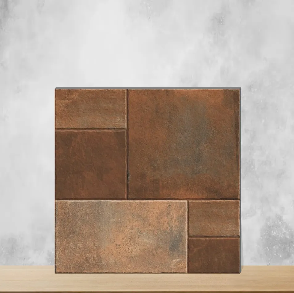 Vitrified Rossy Rust Geometric & Abstracts Matt Square Tiles TL-8271 (16x16 inch | 12 mm)