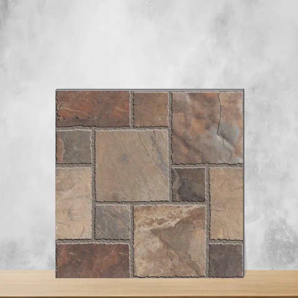 Vitrified Pedra Natural Geometric & Abstracts Matt Square Tiles TL-8294-C (16x16 inch | 12 mm)