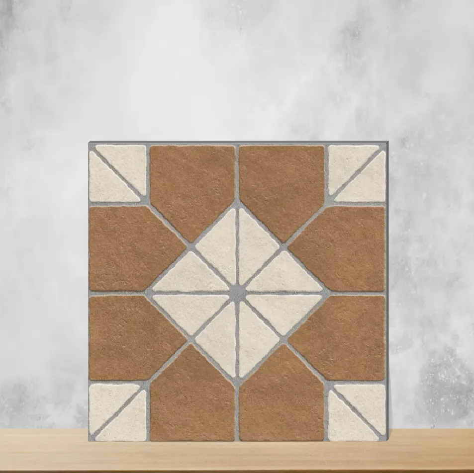 Vitrified Blend Bronz Geometric & Abstracts Matt Square Tiles TL-8336 (16x16 inch | 12 mm)