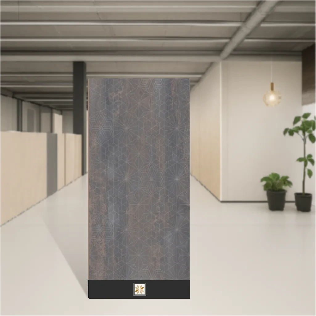 Vitrified Oxide Silver Decore Geometric & Abstracts Matt Rectangular Tiles TL-8382 (4x2 feet | 9 mm)