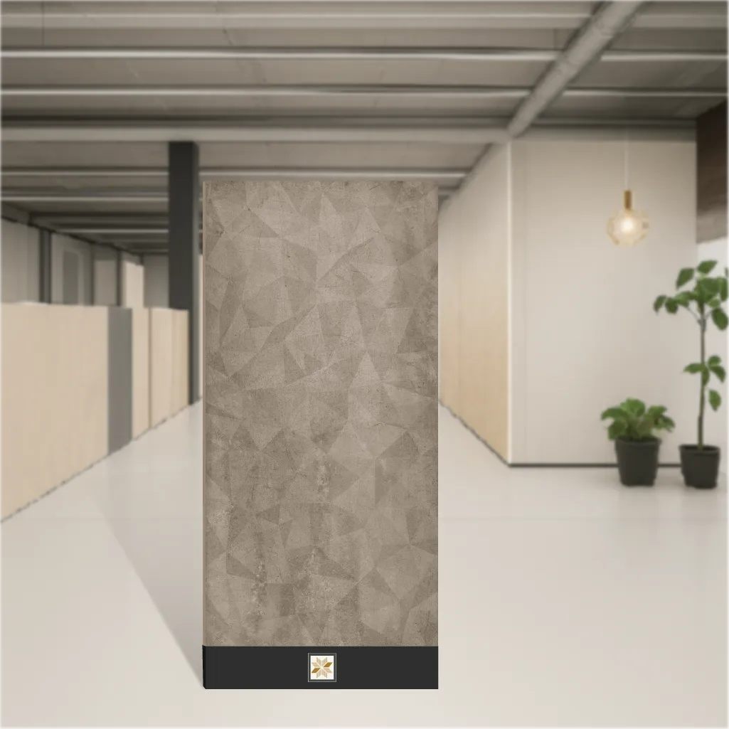 Simero Foil Nickle Gold Decor Geometric & Abstracts Matt Rectangular Tiles TL-8383 (4x2 feet | 9 mm)