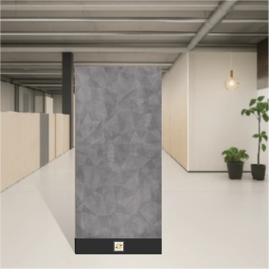 Vitrified Titanium Grey Decore Geometric & Abstracts Matt Rectangular Tiles TL-8393 (4x2 feet | 9 mm)
