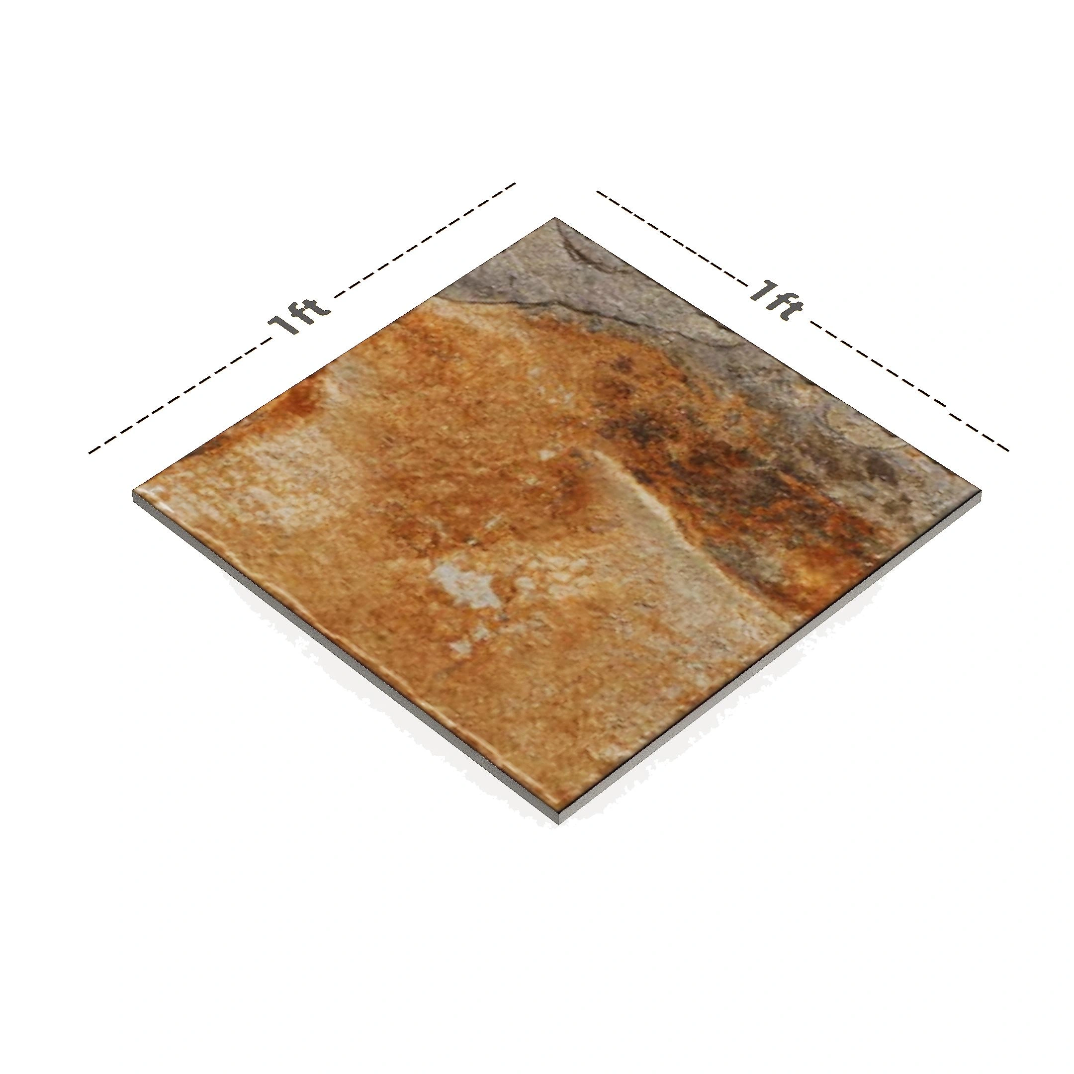 Vitrified Raw Umber Marbles & Stones Matt Square Tiles TL-861 (12x12 inch | 9 mm)