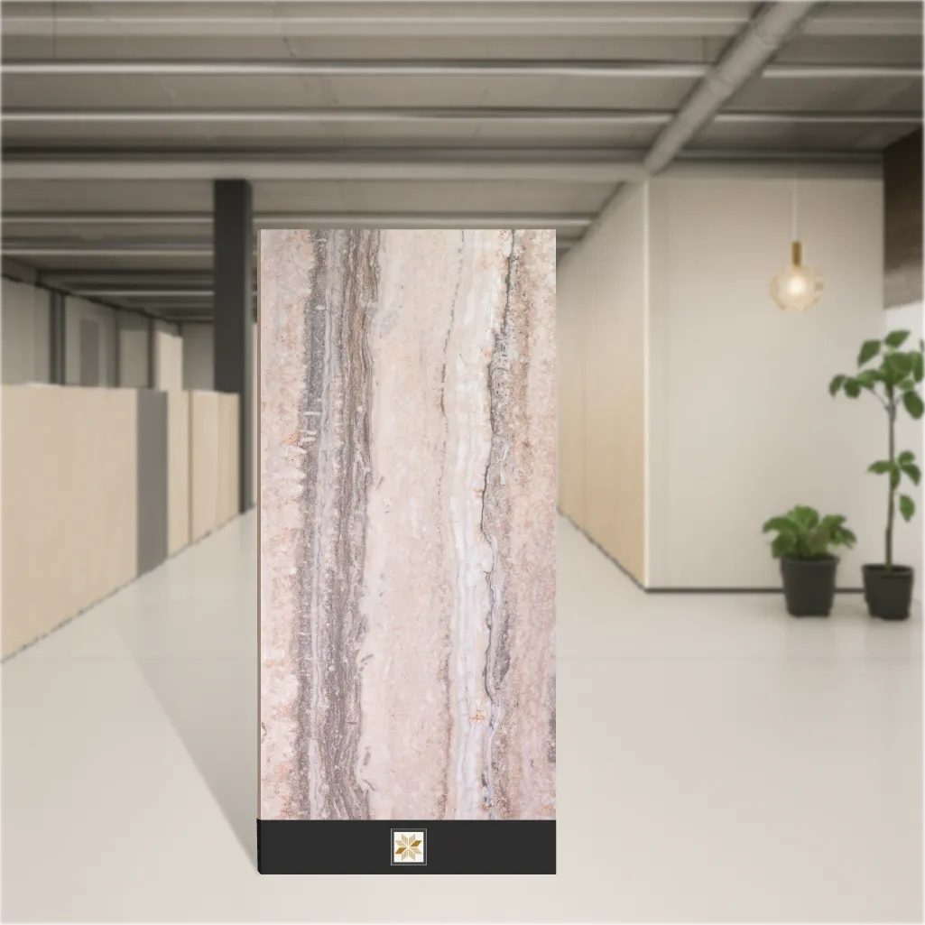 Vitrified Travertino Romono Punch Textures Matt Rectangular Tiles TL-862 (4x2 feet | 9 mm)