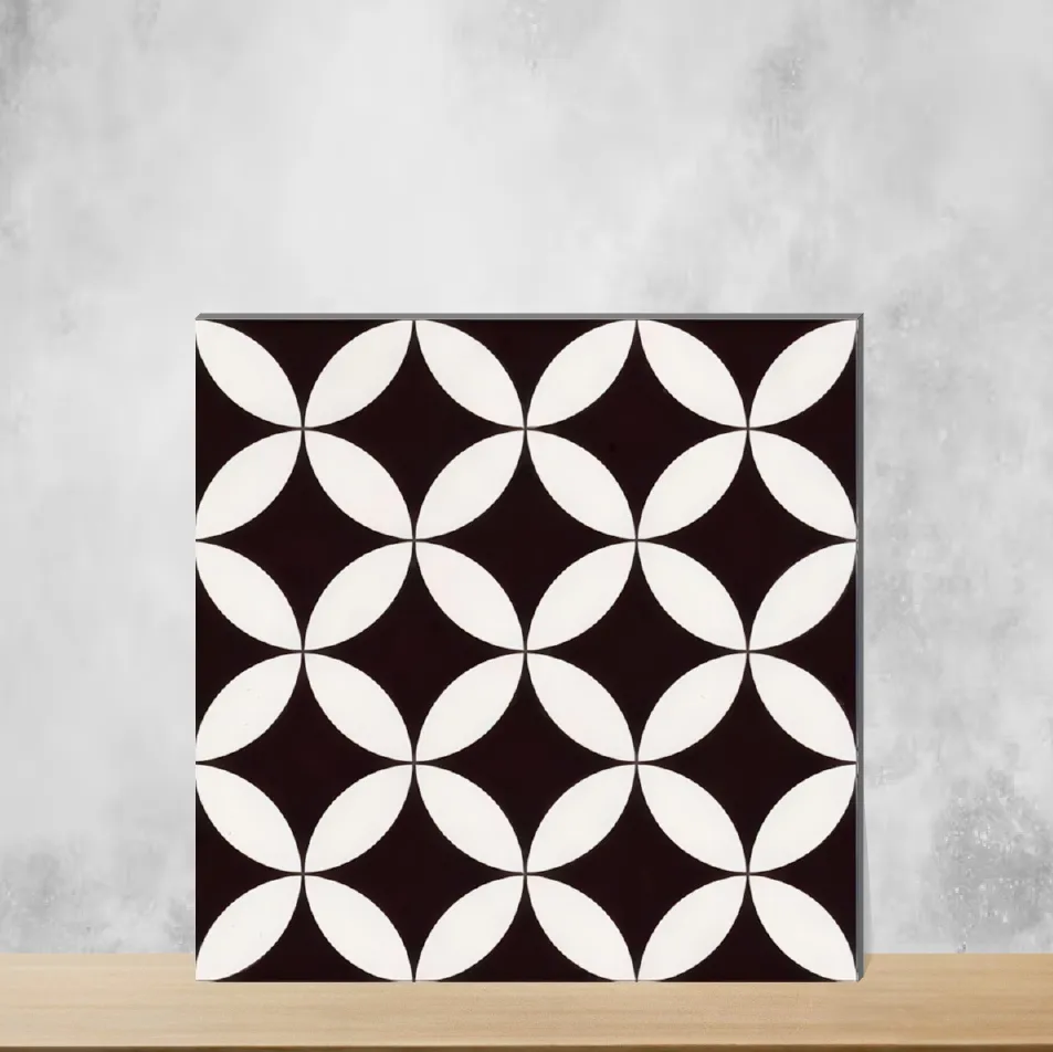 Ceramic Morissa Monochrome Petal Moroccans Matt Square Tiles TL-869 (12x12 inch | 7.5 mm)