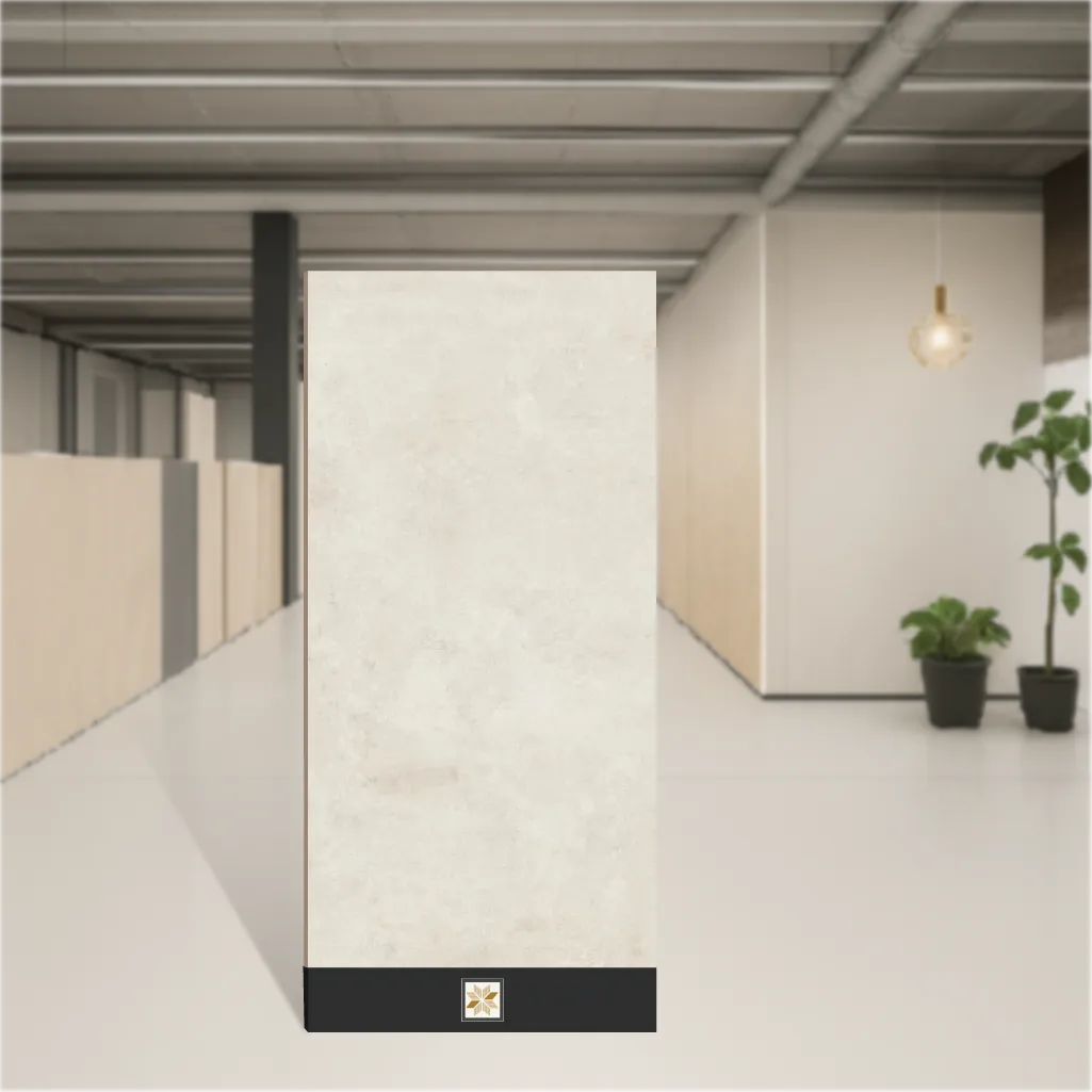 Vitrified Pizzara Crema Cement Look Matt Rectangular Tiles TL-8730-C (4x2 feet | 10 mm)