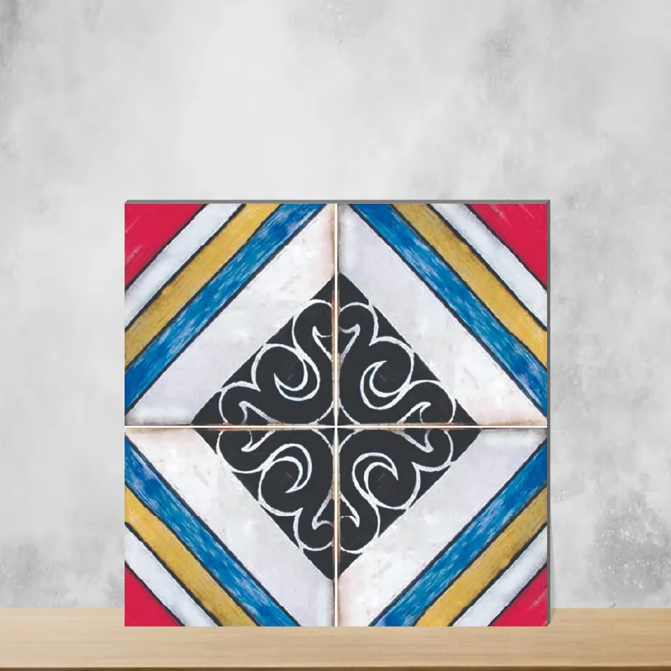 Vitrified Geometric & Abstracts Matt Square Tiles TL-8781 (8x8 inch | 10 mm)