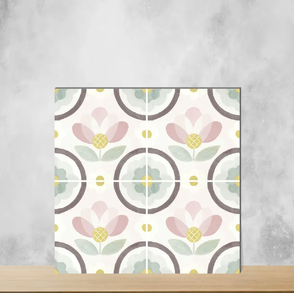 Vitrified Tropical Florals Matt Square Tiles TL-8791 (8x8 inch | 10 mm)