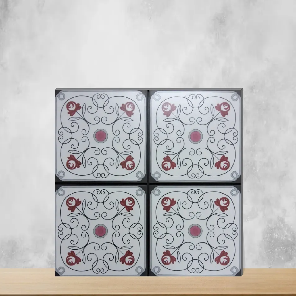 Vitrified Tropical Florals Matt Square Tiles TL-8792 (8x8 inch | 10 mm)