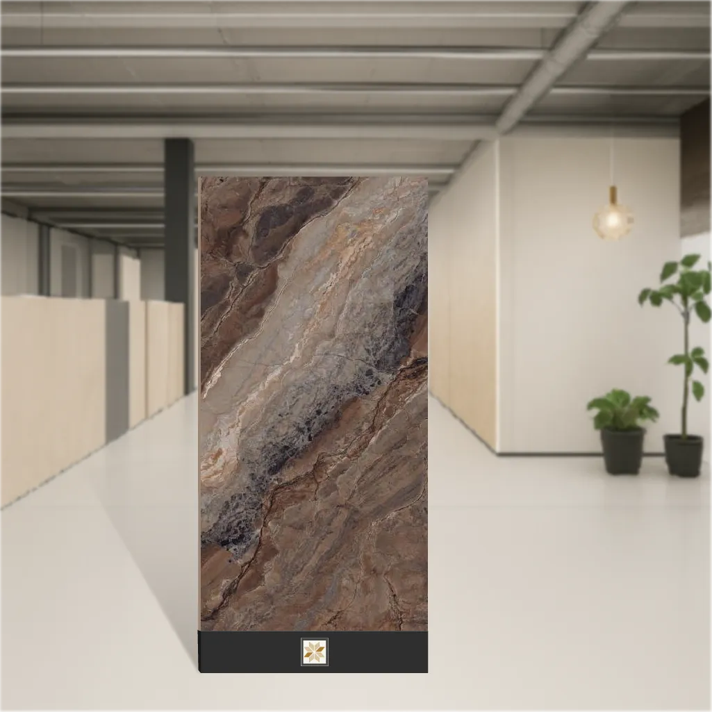 Vitrified Marbles & Stones Hi-Glossy Rectangular Tiles TL-8933 (5.3x2.7 feet | 10 mm)