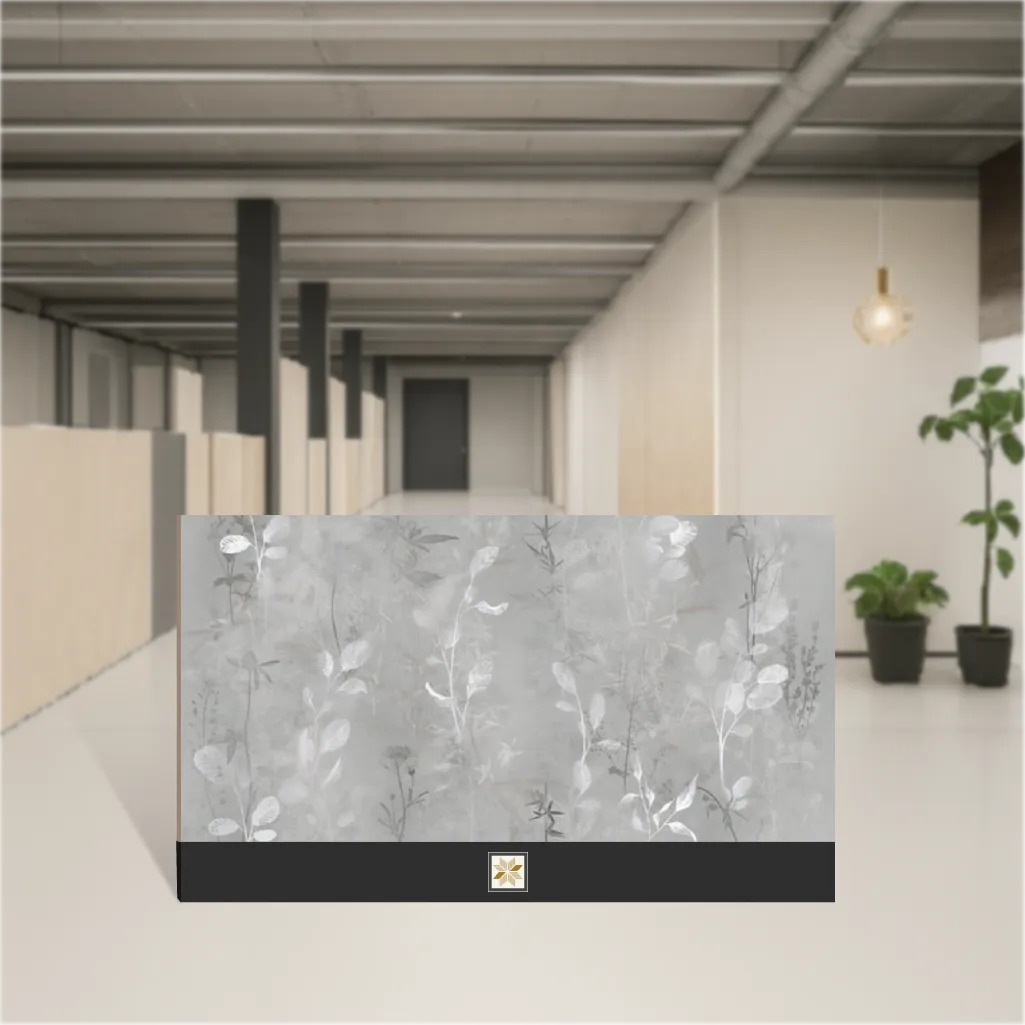 Vitrified Wilton Grey Decor Tropical Florals Matt Rectangular Tiles TL-8990-D (4x2 feet | 9 mm)