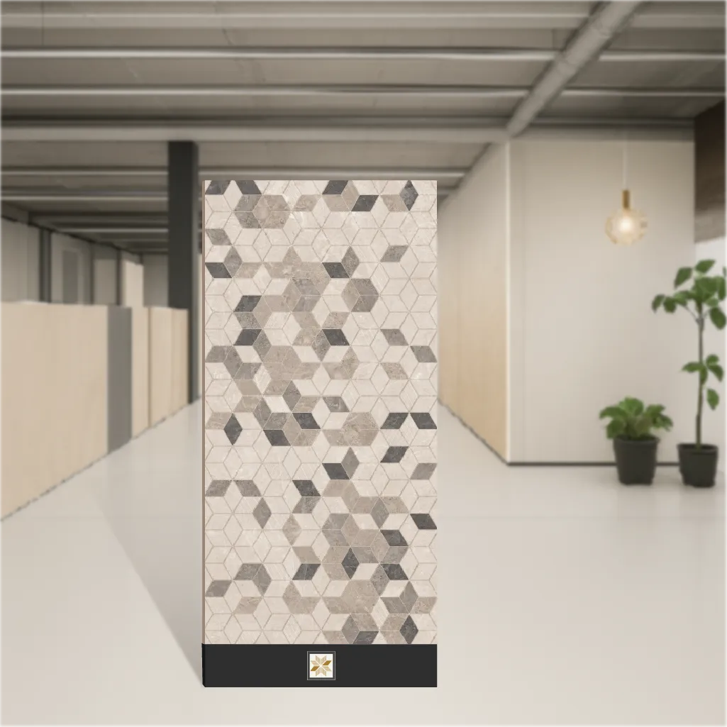 Vitrified Caspain Decor Hexagonal Tiles Matt Rectangular Tiles TL-9014-B (4x2 feet | 9 mm)