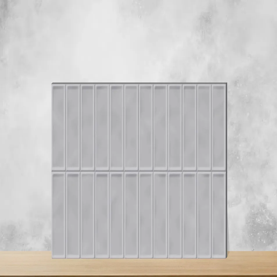 Ceramic Dovebeam Grey Glossy Rectangular Tiles TL-9077-C (24x12 inch | 9 mm)