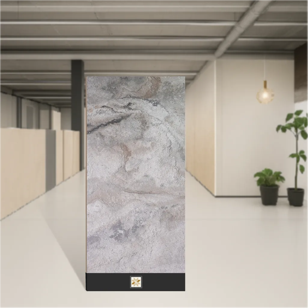 Vitrified Dolomine Grey Punch Textures Matt Rectangular Tiles TL-909 (4x2 feet | 9 mm)