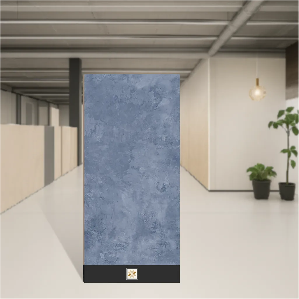 Vitrified Gravier Royal Sigma Blue Marbles & Stones Hi-Glossy Rectangular Tiles TL-9095-C (4x2 feet | 9 mm)