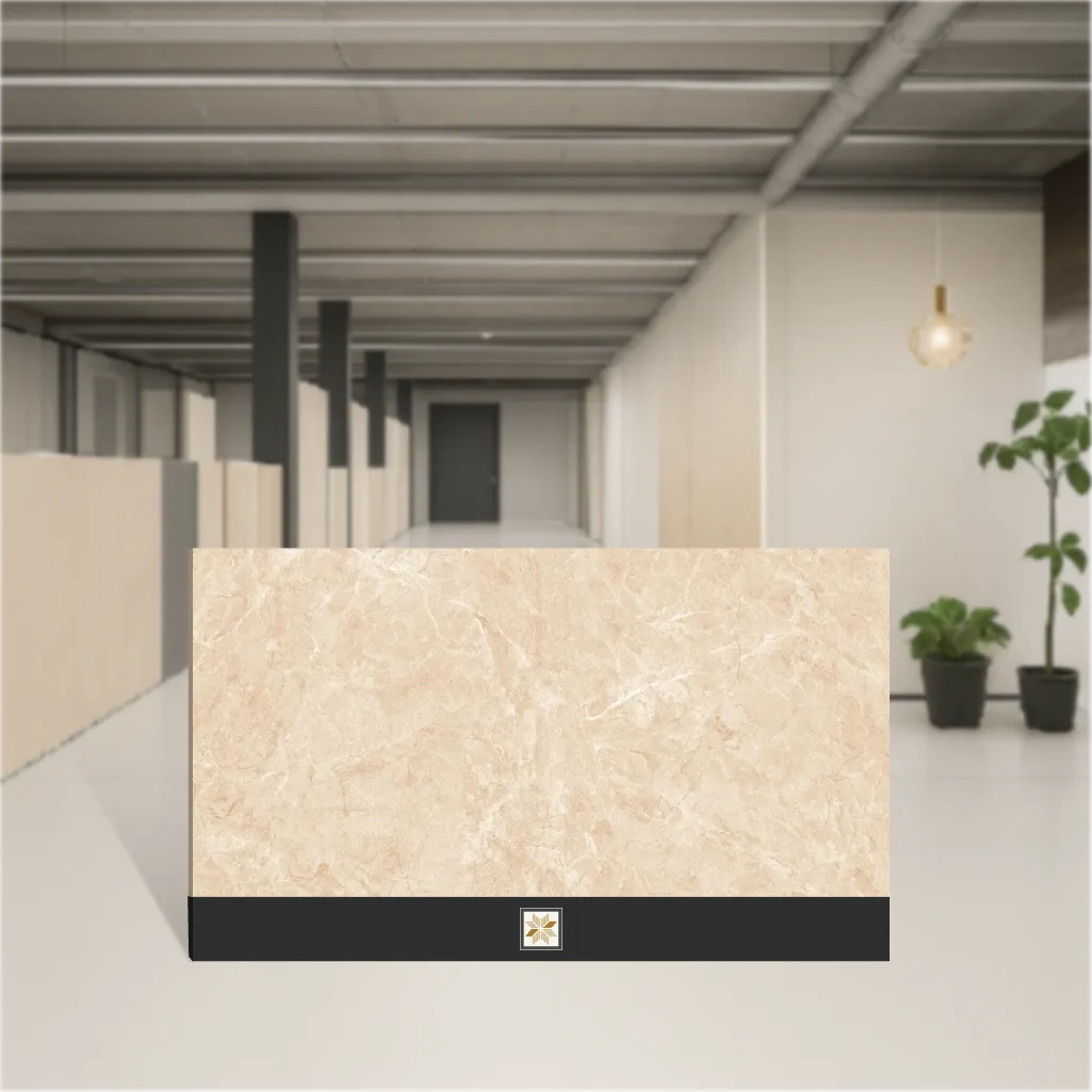 Vitrified Spiga Beige Marbles & Stones Hi-Glossy Rectangular Tiles TL-9156-B (4x2 feet | 9 mm)