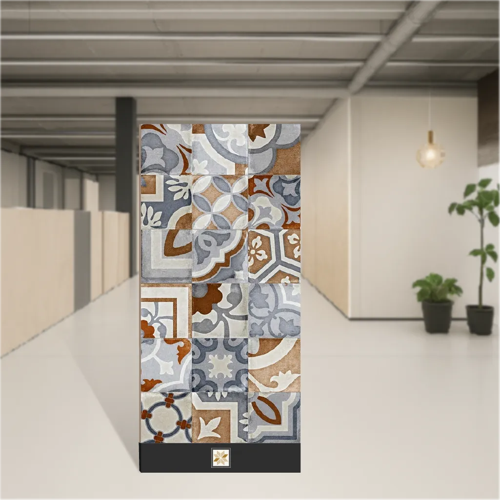 Vitrified Decor Art Brown Moroccans Matt Rectangular Tiles TL-9158 (4x2 feet | 9 mm)