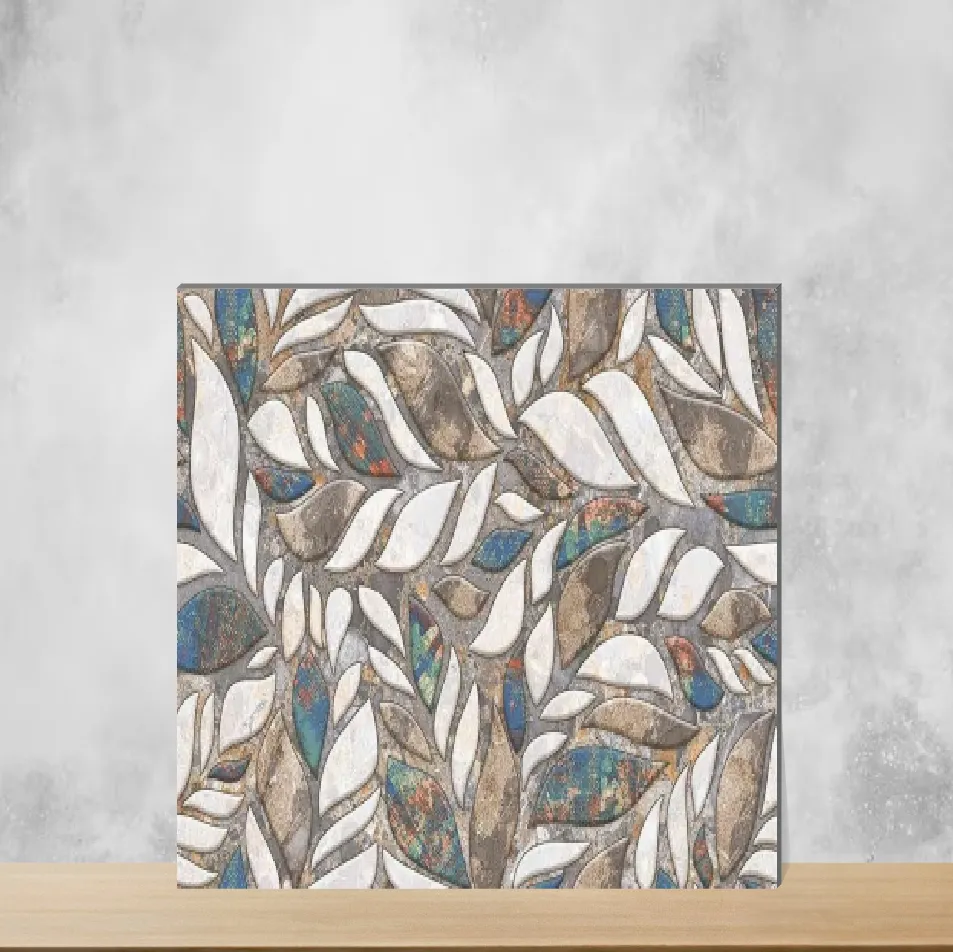 Ceramic Petal Grey Highlighter Tiles Glossy Rectangular Tiles TL-9191-D (18x12 inch | 7 mm)