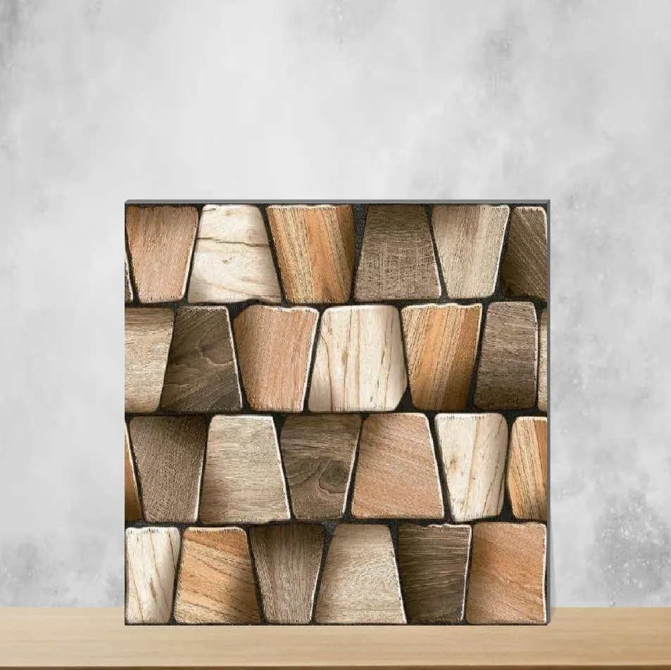 Ceramic Wooden Effect Glossy Rectangular Tiles TL-9247 (18x12 inch | 8 mm)