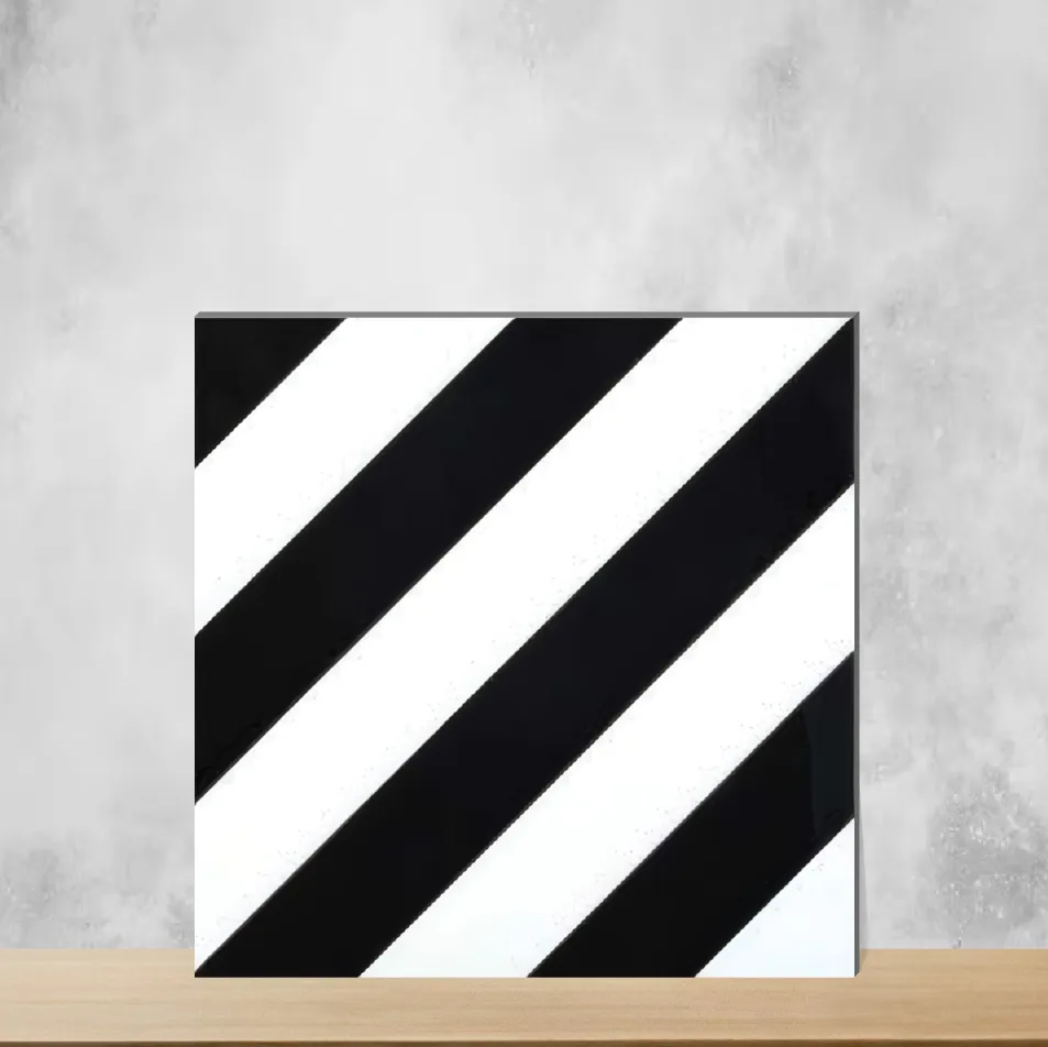 Ceramic Morissa Monochrome Zebra Moroccans Matt Square Tiles TL-930 (12x12 inch | 7.5 mm)