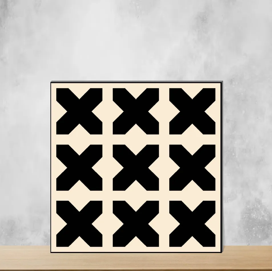 Ceramic MonoCross Moroccans Matt Square Tiles TL-9385 (12x12 inch | 9 mm)