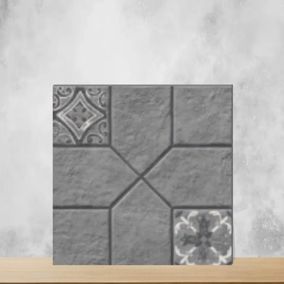 Vitrified Turin Nero Marbles & Stones Matt Square Tiles TL-9454-C (16x16 inch | 12 mm)