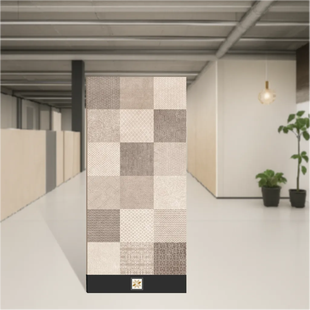 Vitrified Mono Beige Decor Highlighter Tiles Matt Rectangular Tiles TL-9571-B (4x2 feet | 9 mm)