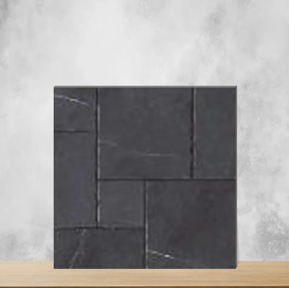 Vitrified Madox Dark Grey Marbles & Stones Matt Square Tiles TL-9341-D (2x2 feet | 12 mm)