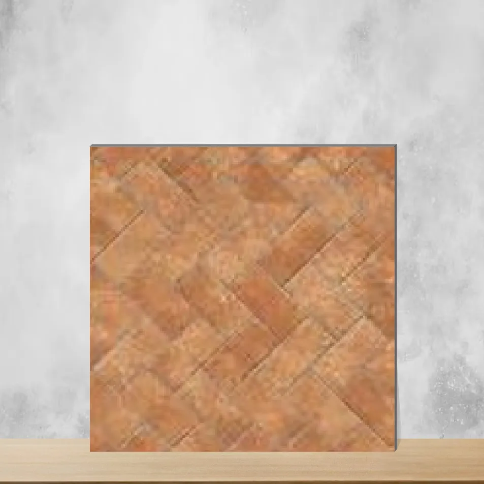 Vitrified Ladrillo Narenjo Geometric & Abstracts Matt Square Tiles TL-9496-B (2x2 feet | 12 mm)