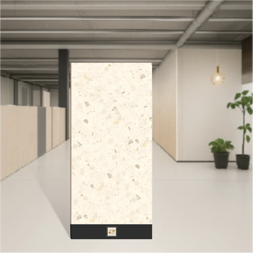 Vitrified Terazzo Ivory Terrazzo Matt Rectangular Tiles TL-8664-D (4x2 feet | 9 mm)