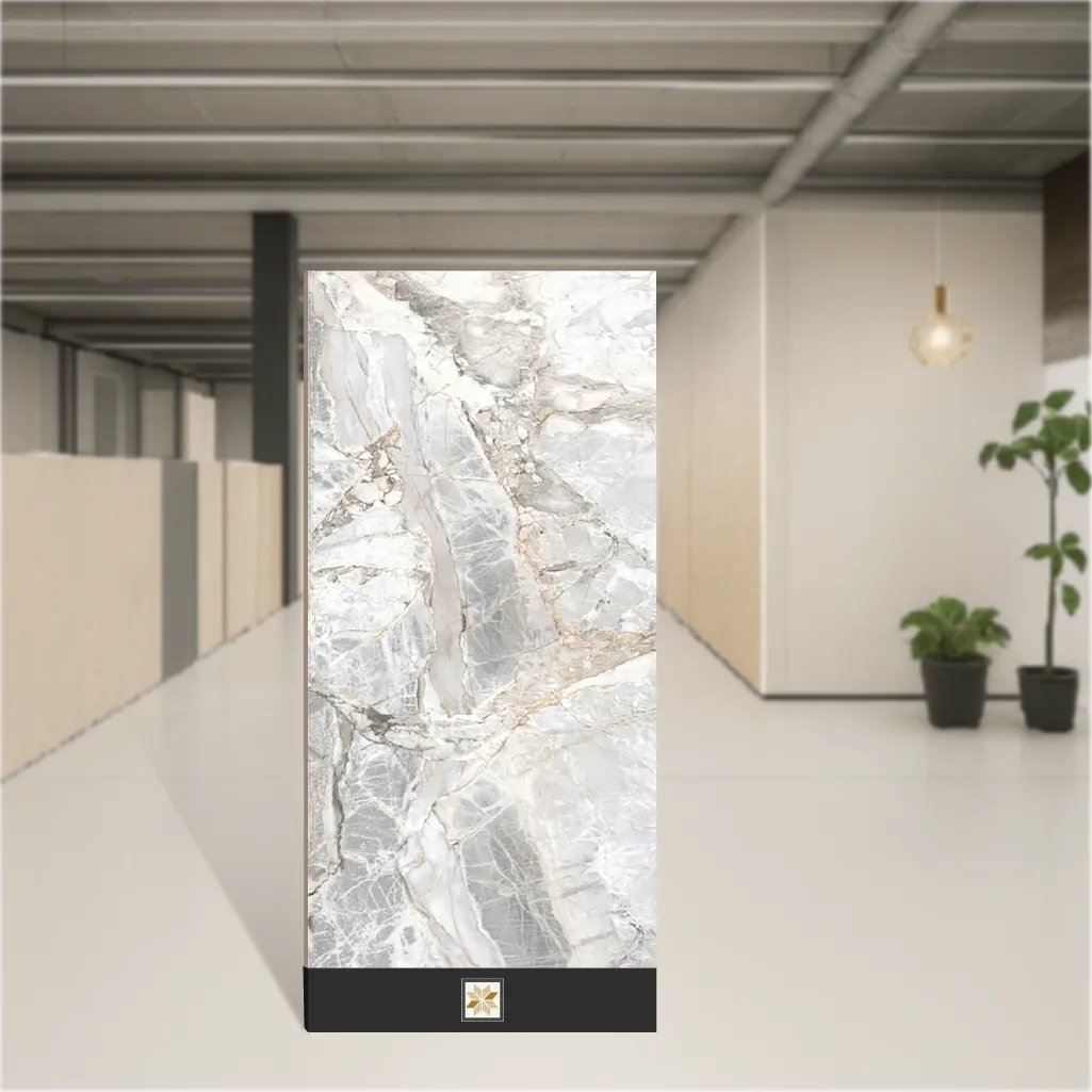 Vitrified Prestige Royal Credal Smoke Marbles & Stones Matt Rectangular Tiles TL-9602 (4x2 feet | 9 mm)