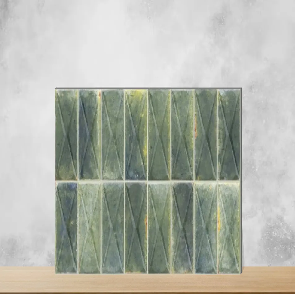 Ceramic Beleza Green Highlighter Tiles Matt Rectangular Tiles TL-9758-E (24x12 inch | 8 mm)