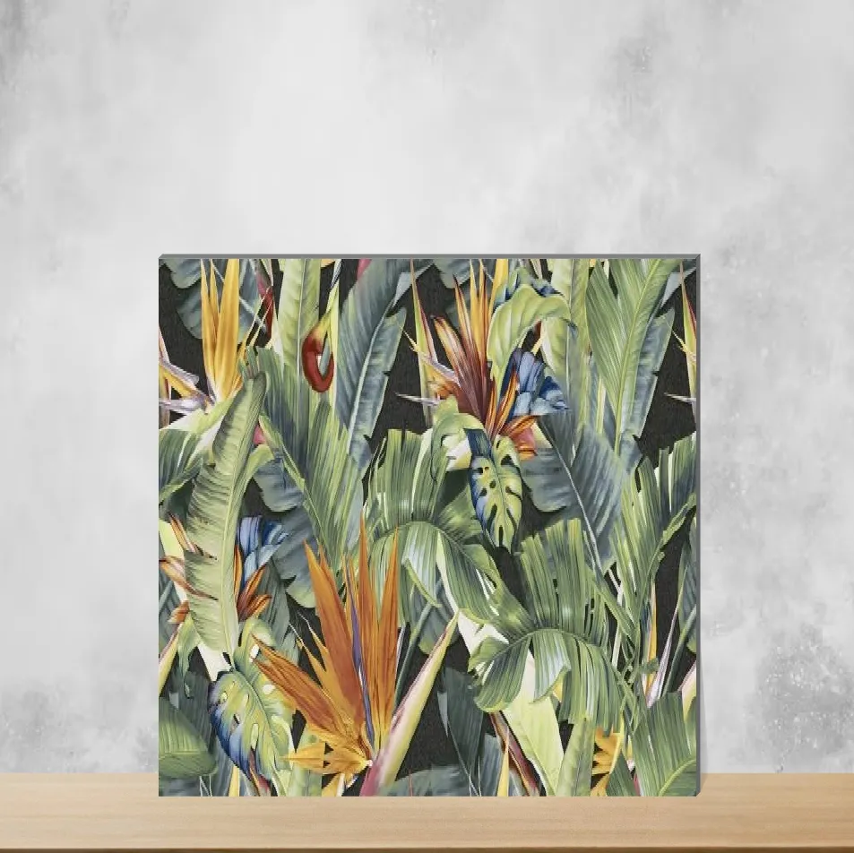 Ceramic Noir Leaf A Tropical Florals Matt Rectangular Tiles TL-9709-B (24x12 inch | 9 mm)